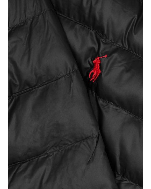 Polo Ralph Lauren Black Logo Quilted Shell Jacket for men