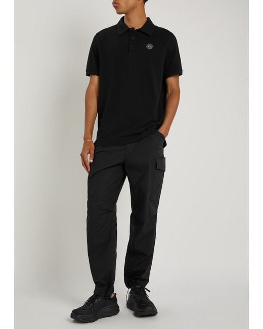 Canada Goose Black Beckley Logo Piqué Cotton Polo Shirt for men