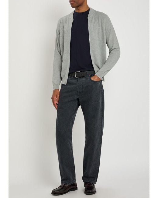 John Smedley Gray 16.Singular Fine-Knit Merino Wool Bomber Jacket for men