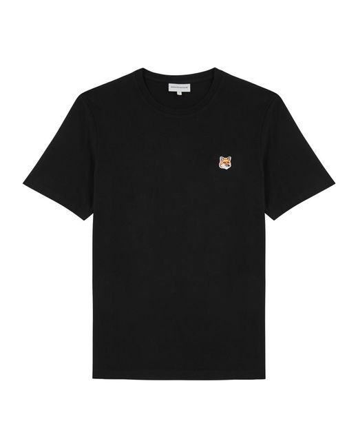 Maison Kitsuné Black Logo Cotton T-shirt for men