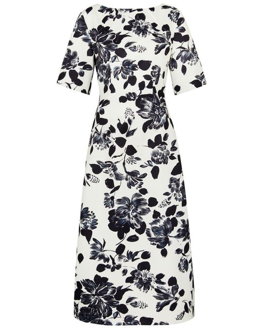 Emilia Wickstead White Kora Floral-print Faille Maxi Dress