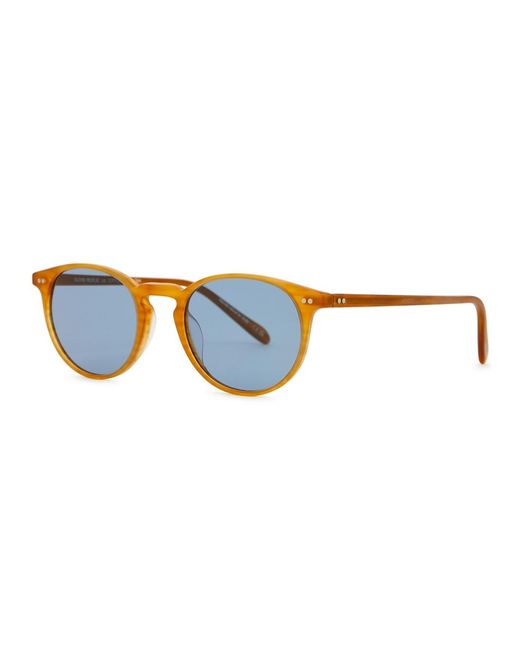 Oliver Peoples Blue Riley Sun Round-frame Sunglasses, Sunglasses,