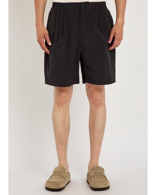 Picante Black Pleated Shell Shorts for men