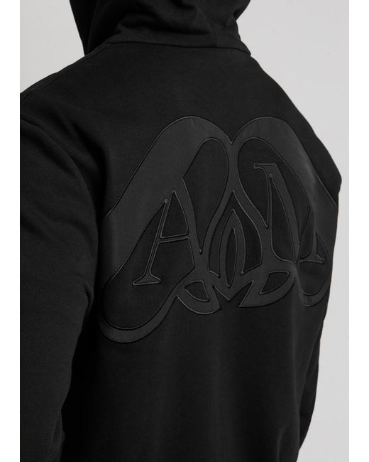 Alexander McQueen Black Logo Hooded Cotton Sweatshirt for men