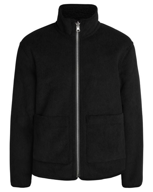 Wax London Black Killick Reversible Corduroy And Faux Fur Jacket for men