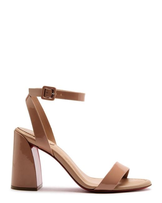 Christian Louboutin Brown Miss Sabina 85 Patent Leather Sandals