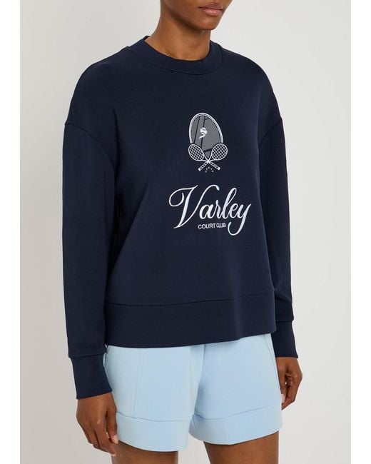 Varley Blue Rasco Namesake Stretch-Jersey Sweatshirt