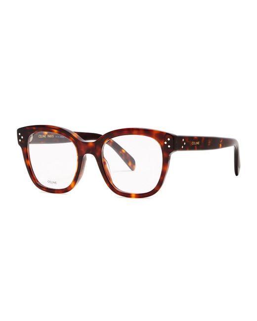 Céline Brown Square-Frame Optical Glasses, Glasses, , Can Be Fitted With Prescription Lenses, Designer-Engraved Arm