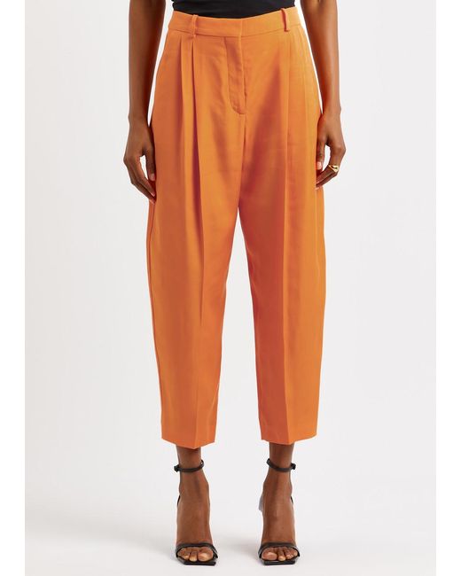 Stella McCartney Orange Cropped Tapered Trousers
