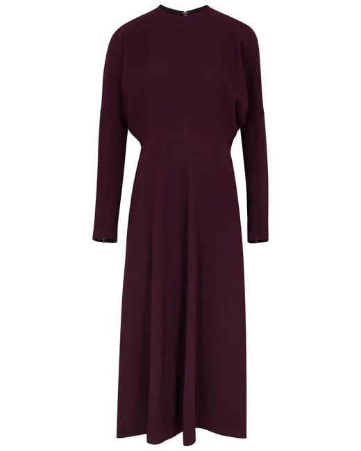 Victoria Beckham Purple Panelled Midi Dress