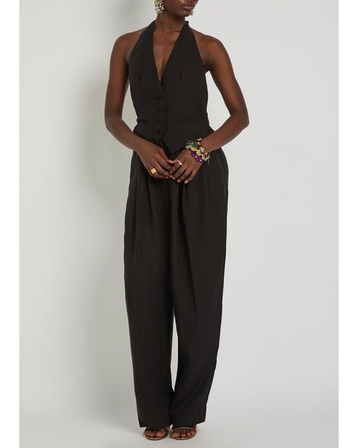 Ronny Kobo Black Rex Tailored Woven Jumpsuit