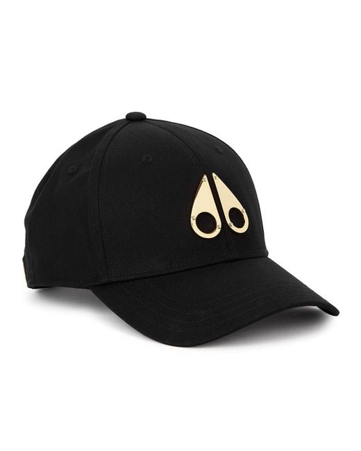 Moose Knuckles Black Logo Cotton-Twill Cap for men