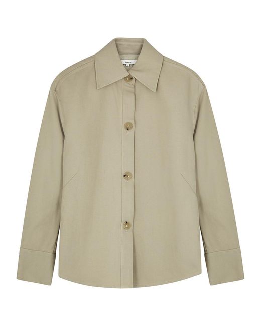 Vince Natural Stone Cotton-Blend Twill Jacket