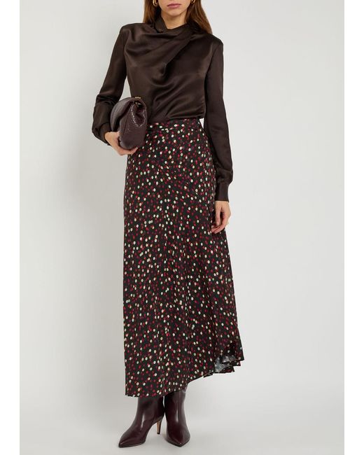 Gabriela Hearst Brown Marcela Draped Silk Top