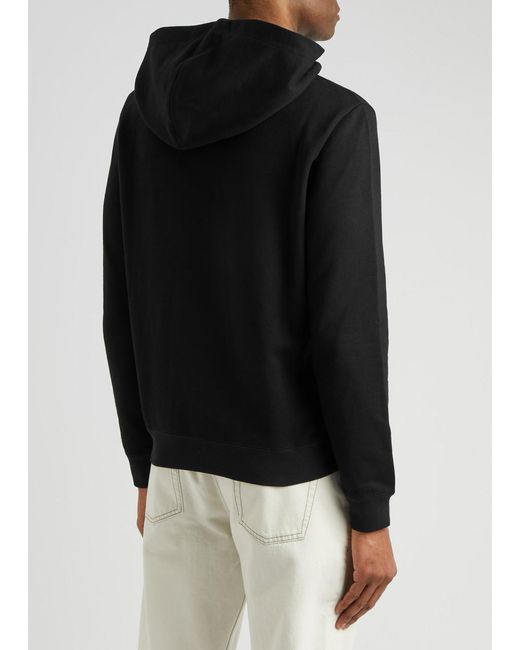 Saint Laurent Black Logo Hooded Cotton Sweatshirt for men