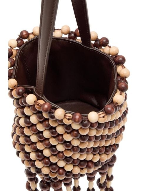 Rabanne White Beaded Leather Bucket Bag