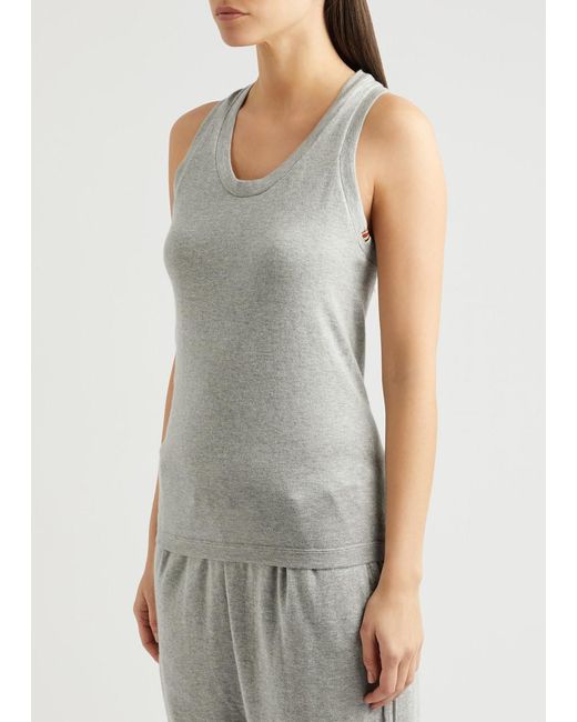 Extreme Cashmere Gray N°270 Cotton And Cashmere-blend Tank Top