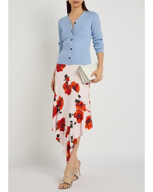Emilia Wickstead Blue Ash Ribbed Wool Cardigan