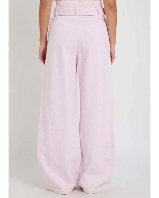 Agolde Pink X Maria Mcmanus Belted Wide-Leg Jeans