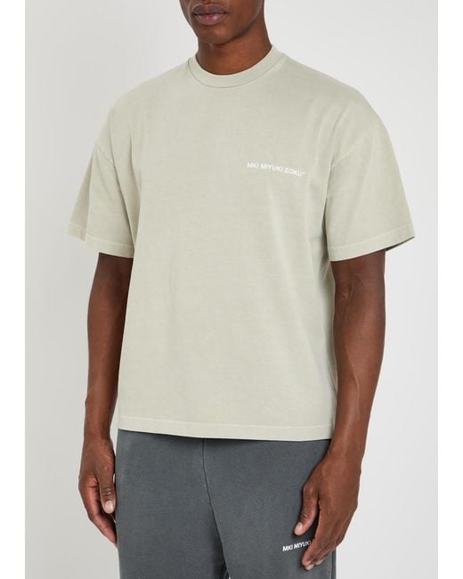MKI Miyuki-Zoku White Uniform Logo-Print Cotton T-Shirt for men