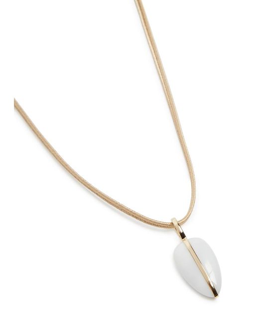 BY PARIAH White Pebble Small Silk Necklace