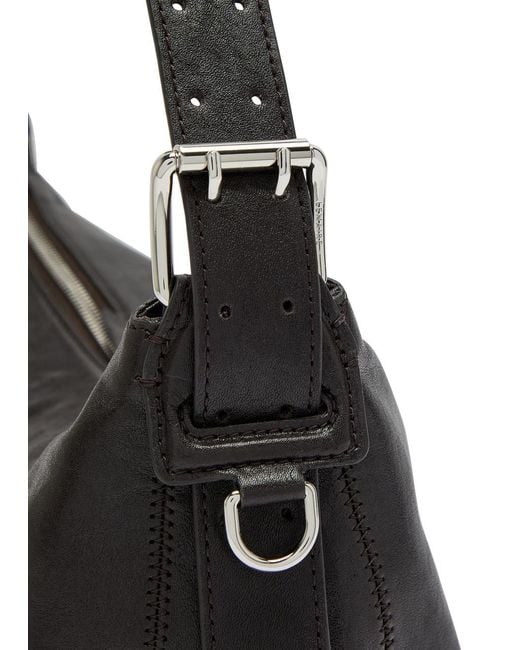 Lemaire Black Belted Baguette Leather Shoulder Bag