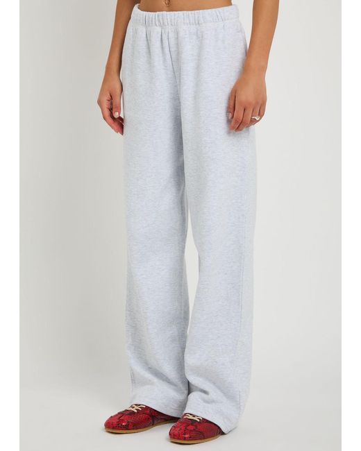 Skims White Cotton-Blend Straight-Leg Sweatpants
