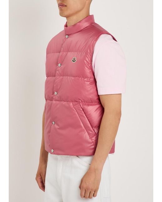 Moncler Pink Restigo Quilted Shell Gilet for men