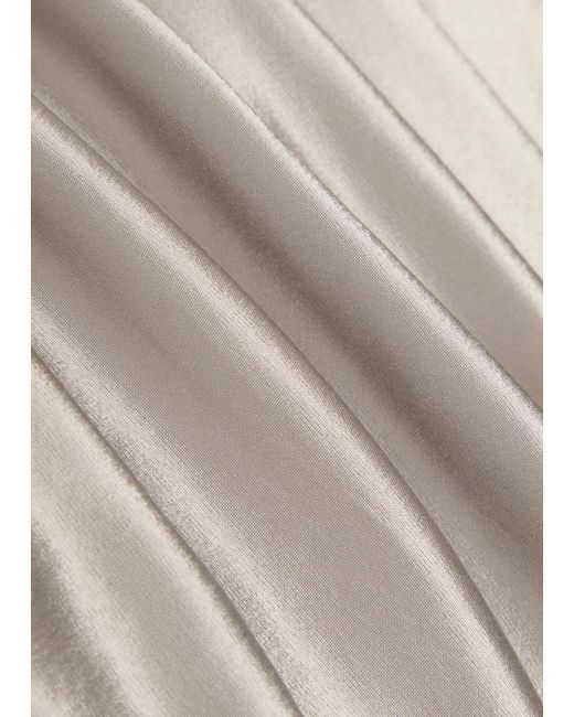 Anna October White Margit Open-Back Satin Gown