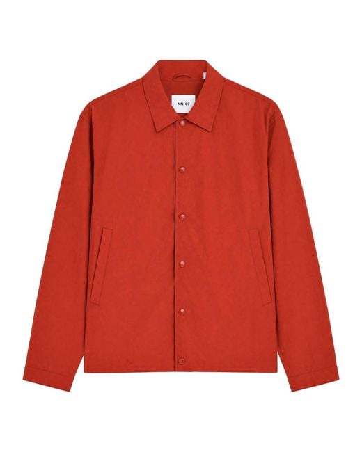 NN07 Red Fenton Crinkled Nylon Jacket for men