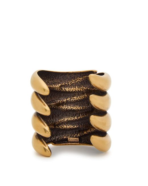Khaite Metallic Cyclone Antique Sculpted 18Kt-Plated Cuff