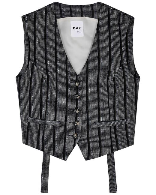 Day Birger et Mikkelsen Black Helen Striped Cotton-blend Waistcoat