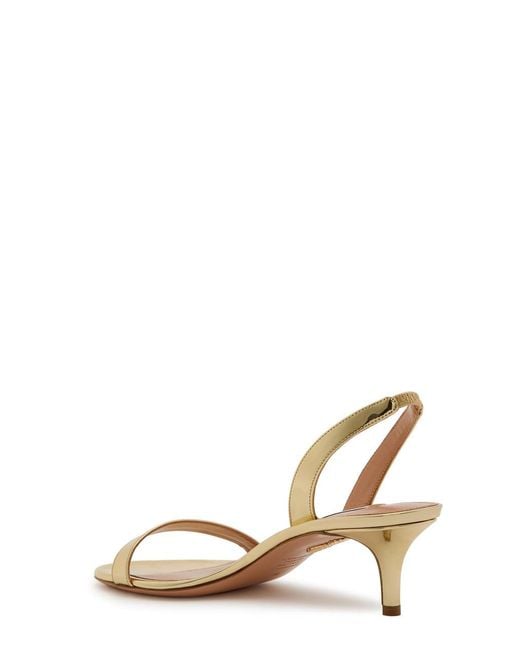 Aquazzura Natural So Nude 50 Metallic Leather Sandals