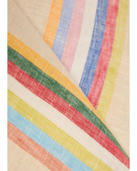 Staud Natural Laura Striped Linen Mini Dress