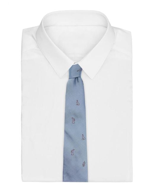 Paul Smith Blue Rabbit Silk-Twill Tie for men