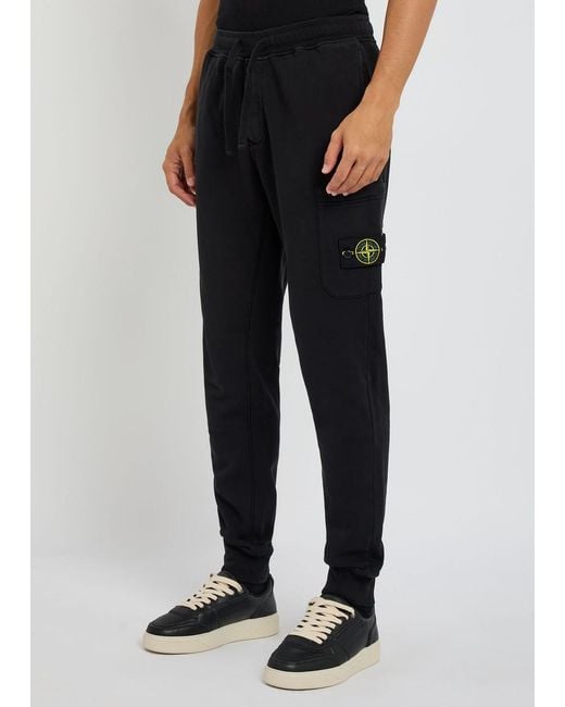 Stone Island Blue Logo Cotton Sweatpants for men