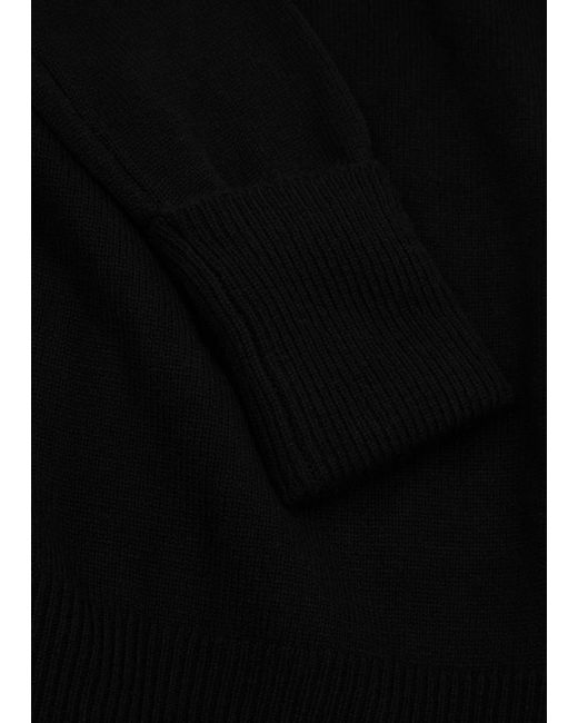 PAIGE Black Raundi Cut-Out Wool-Blend Jumper