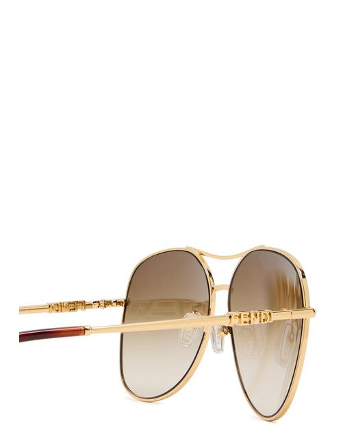 Fendi Natural Aviator-Style Sunglasses