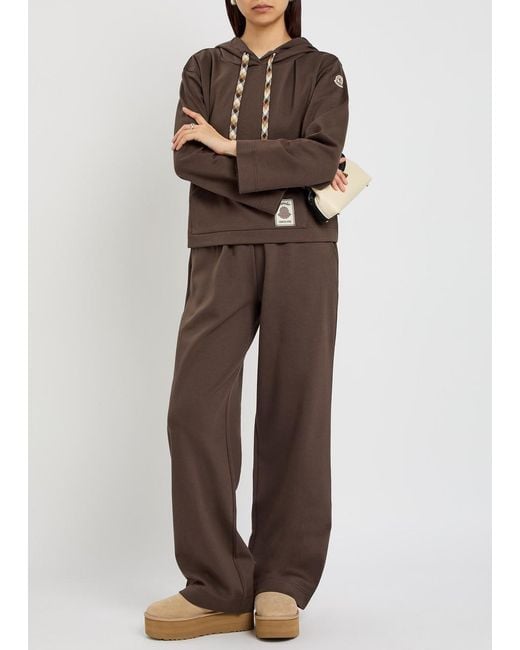 Moncler Brown Wide-Leg Cotton-Blend Sweatpants