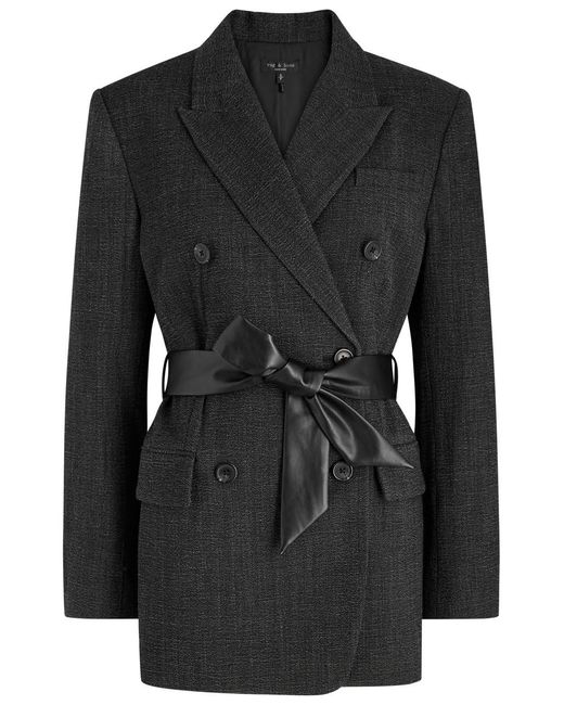 Rag & Bone Black Virginia Seersucker Blazer
