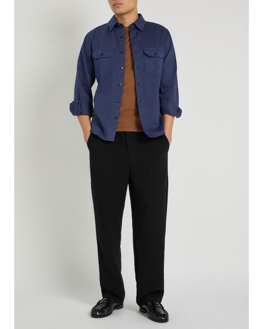 Tom Ford Blue Cotton And Linen-Blend Shirt for men
