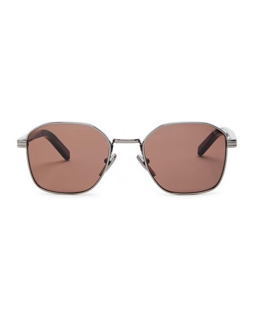 Prada Metallic Round-Frame Sunglasses for men