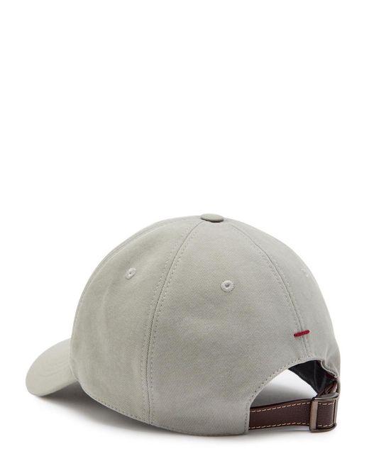 Brunello Cucinelli White Logo-Embroidered Cotton Cap for men