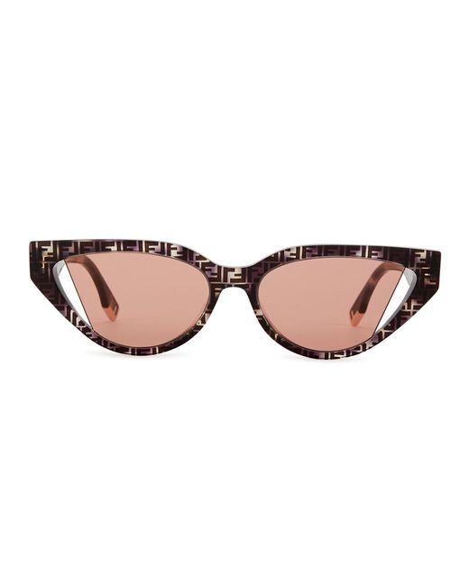 Fendi Pink Way Monogrammed Cat-eye Sunglasses, Sunglasses,