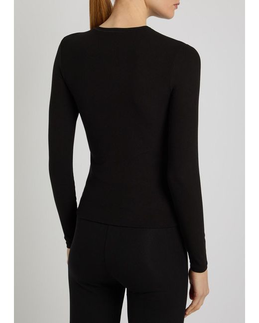 Tala Black 365 Ribbed Stretch-Modal Top