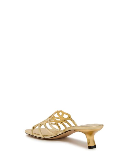 Loewe Natural Petal Anagram 45 Metallic Leather Sandals
