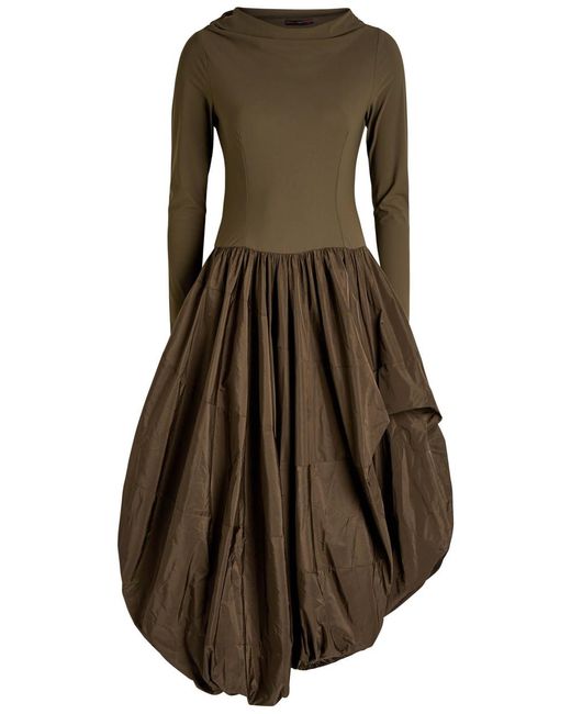 High Brown Audacious Stretch-Jersey And Shell Midi Dress
