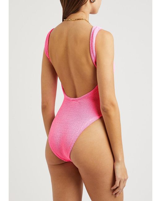 Hunza G Pink Seersucker Swimsuit