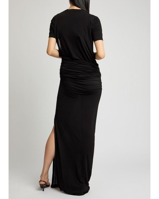 Christopher Esber Black Coiled Draped Corseted Jersey Maxi Dress