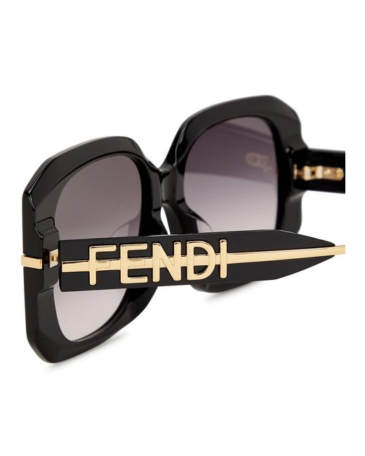 Fendi Black Graphy Oversized Square-frame Sunglasses